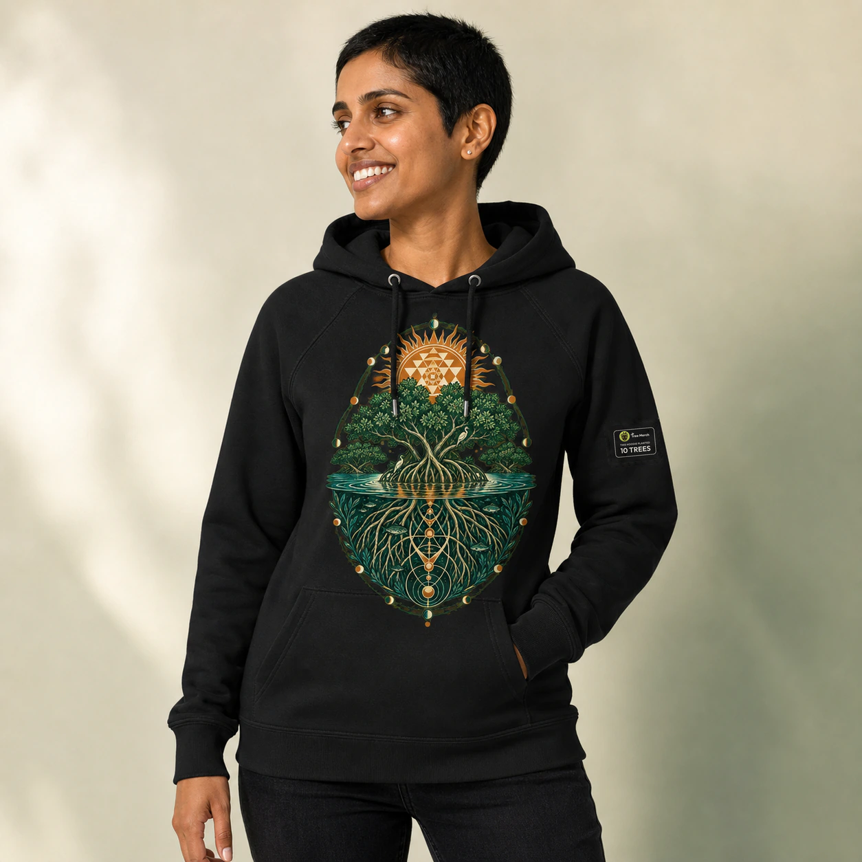 Sacred Tidal Mandala Eco Hoodie product preview
